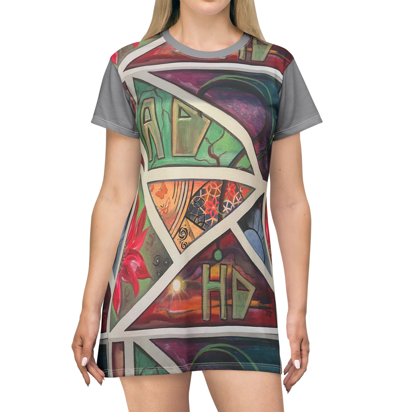 ADHD MENTAL HEALTH AWARENESS T-Shirt Dress (AOP)