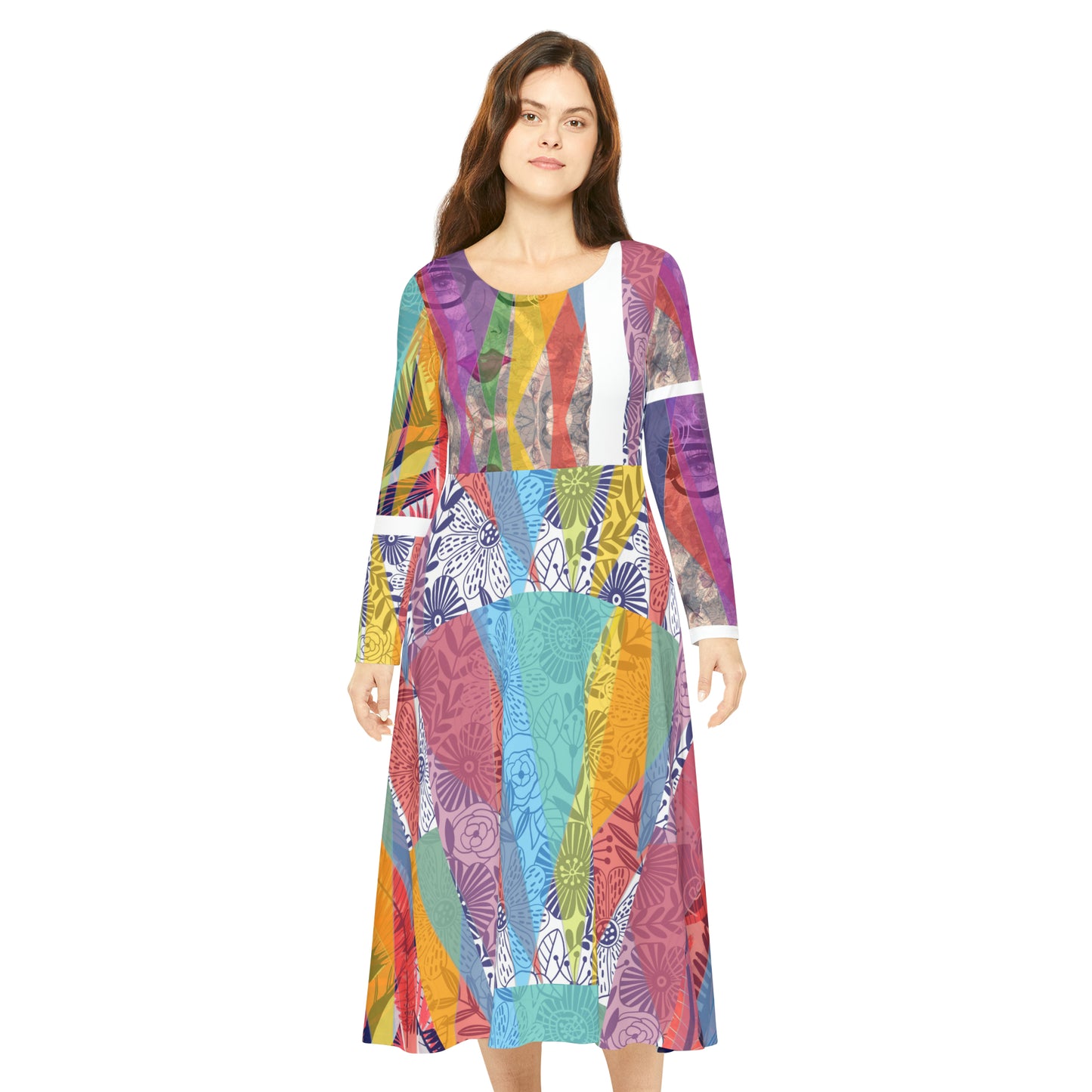Women's Long Sleeve Dance Dress (AOP) CALYPSO DREAM
