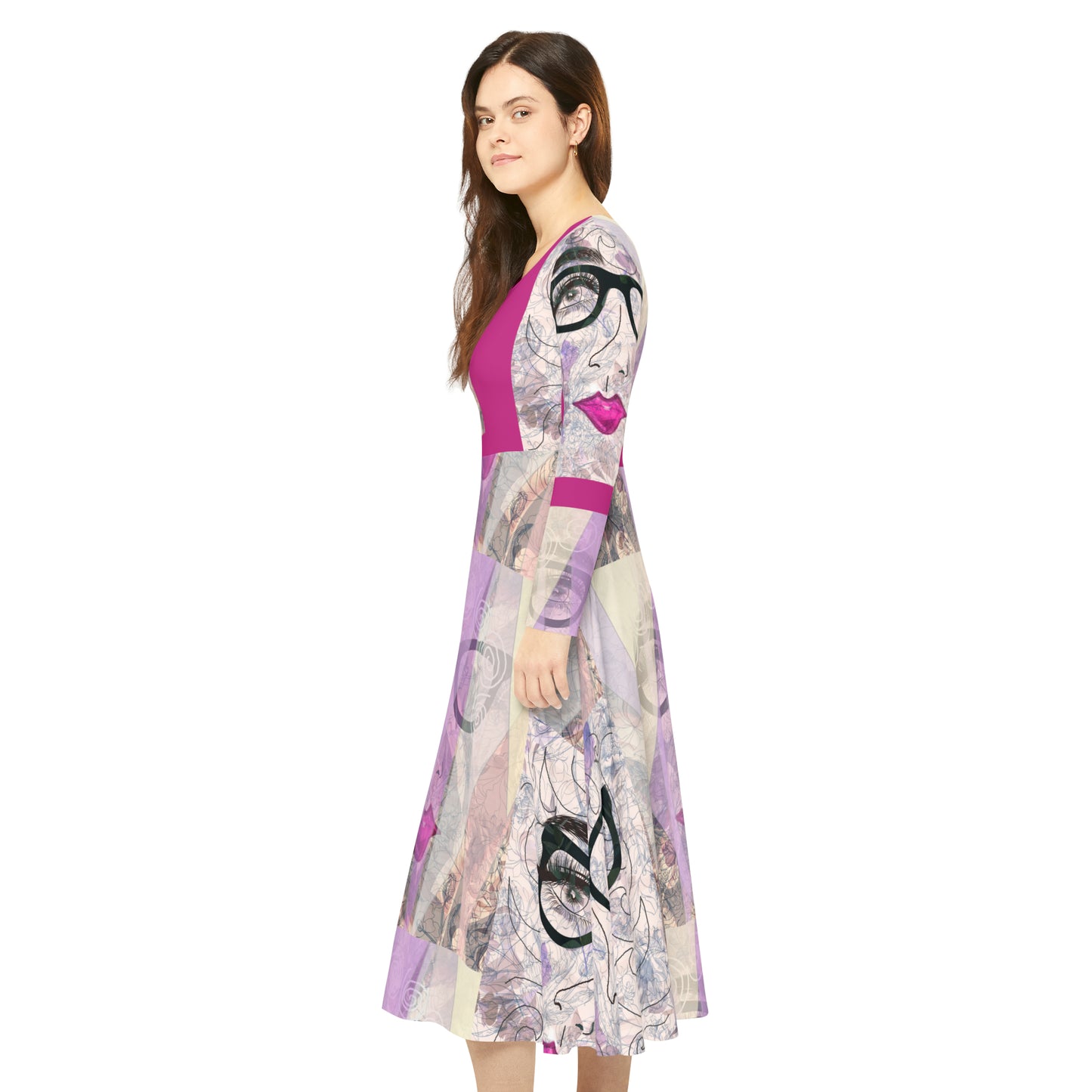 Women's Long Sleeve Dance Dress (AOP) SADIE