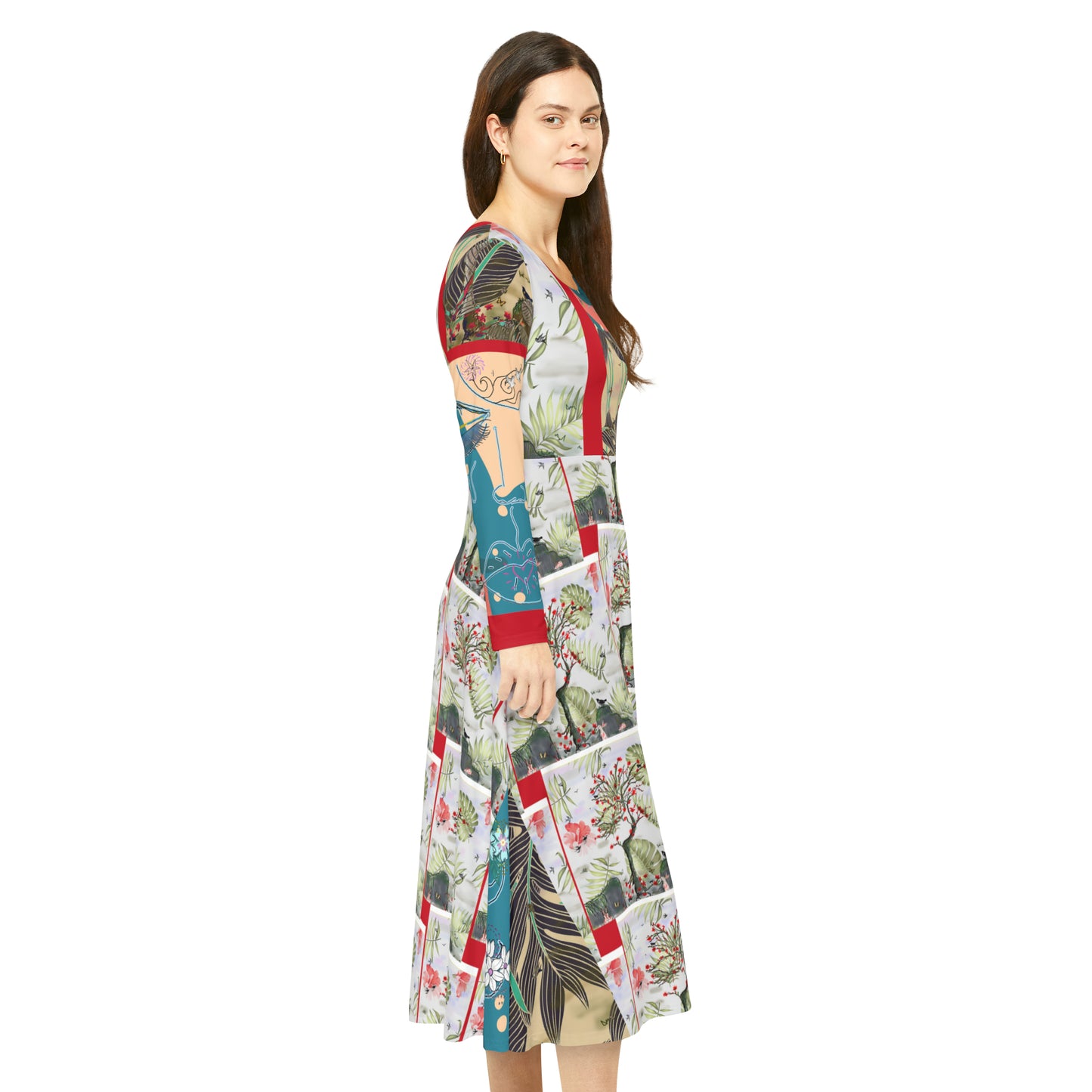 Women's Long Sleeve Dance Dress (AOP) TREE OF HOPE