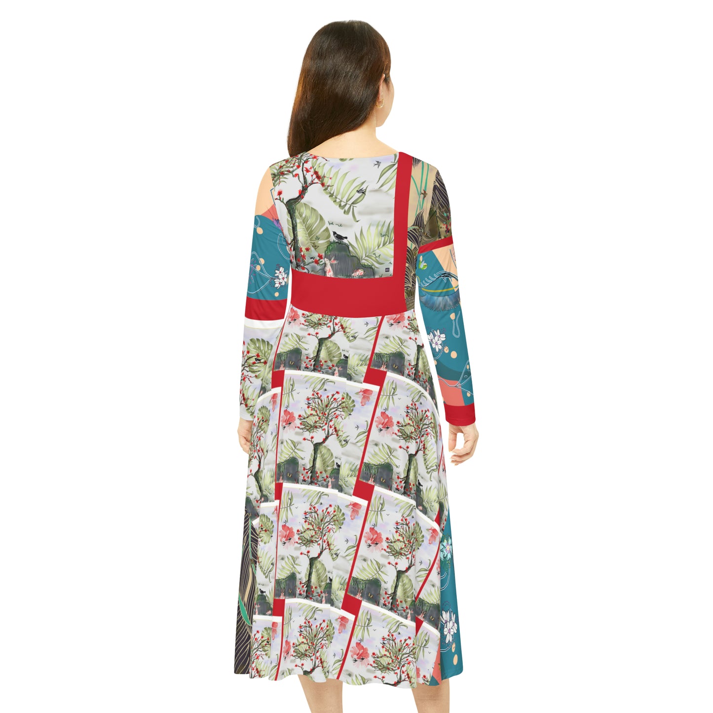 Women's Long Sleeve Dance Dress (AOP) TREE OF HOPE