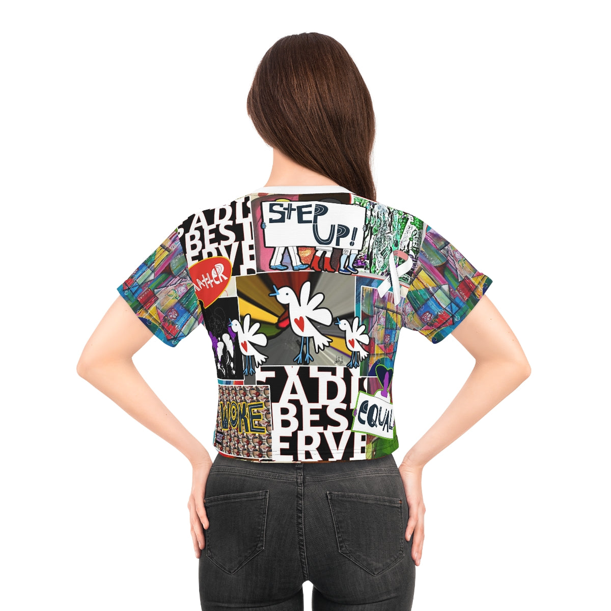 AOP Crop Tee STEP UP