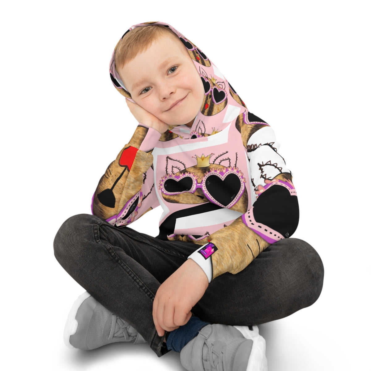 Children's Hoodie PRINCESS CAT AND RIBBONS