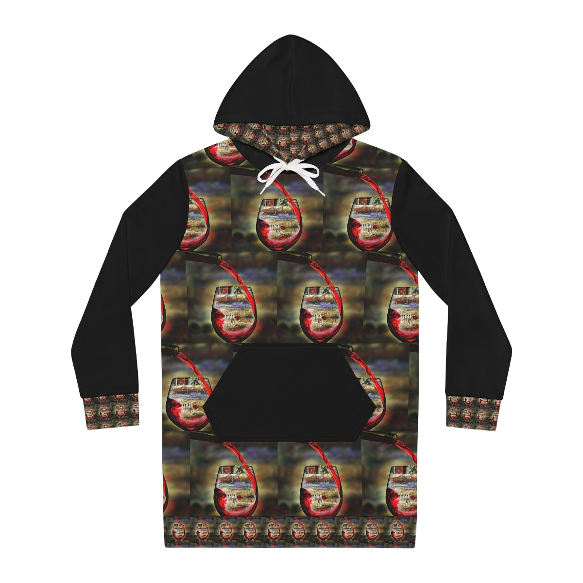 Women's Hoodie Dress (AOP) RED WINE