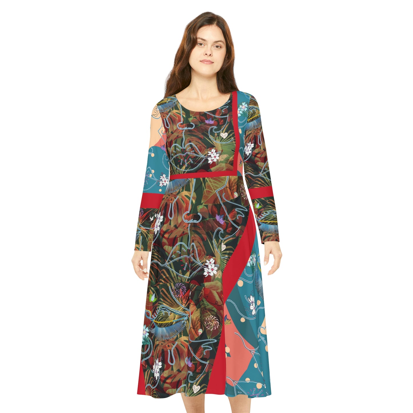 Women's Long Sleeve Dance Dress (AOP) CARMEN