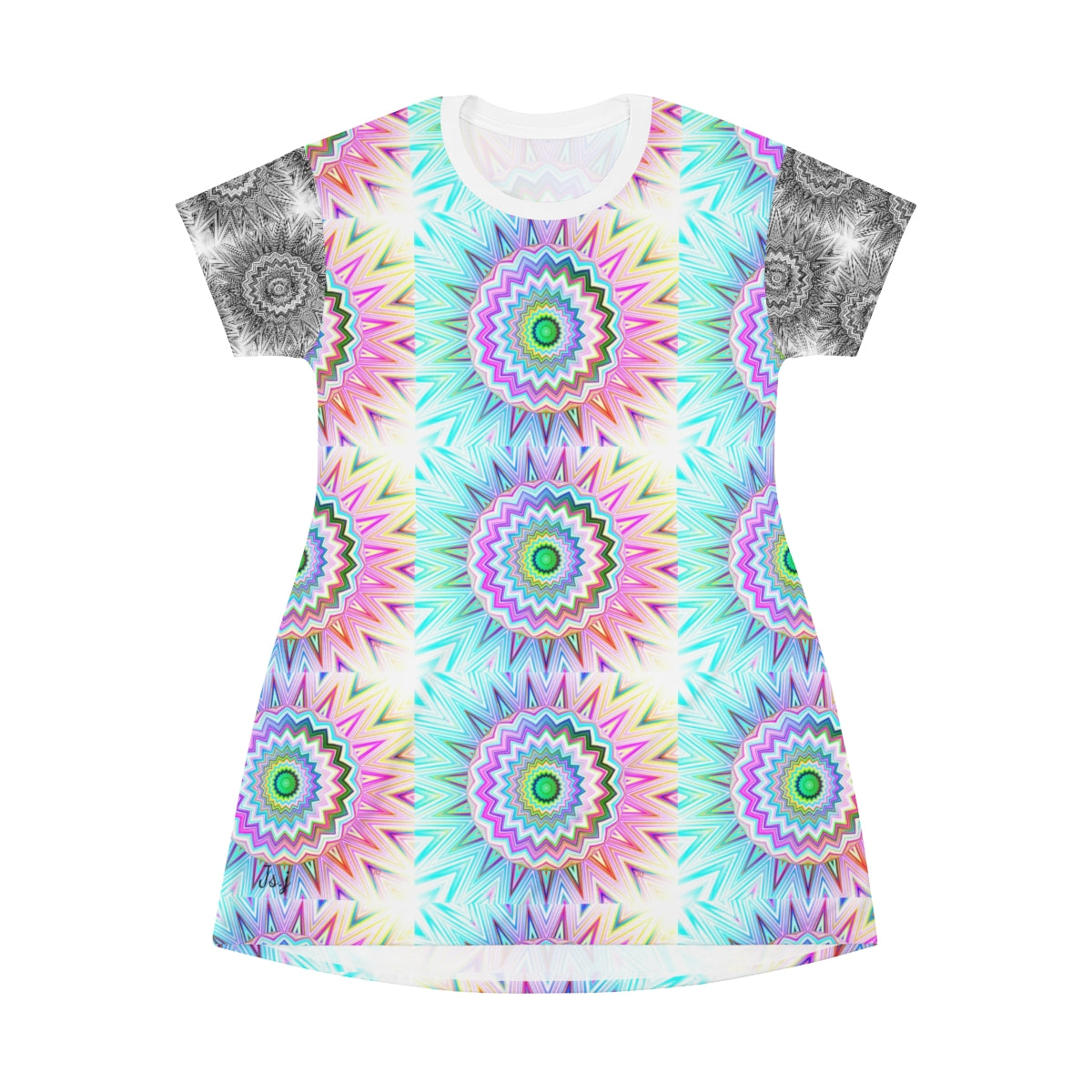 All Over Print T-Shirt Dress SUNBURST DELIGHT
