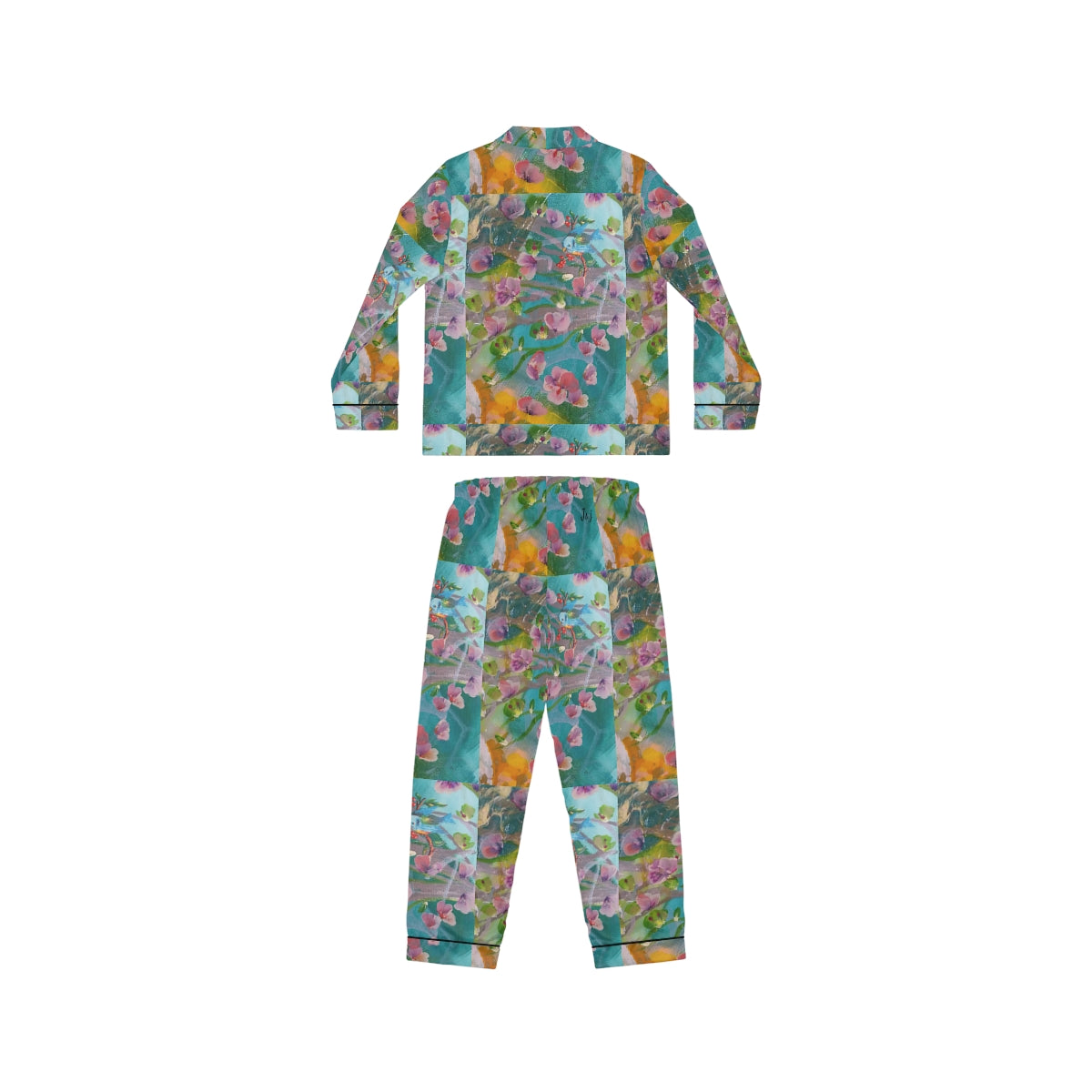 Women's Satin Pajamas (AOP) CUBA FLOWERS