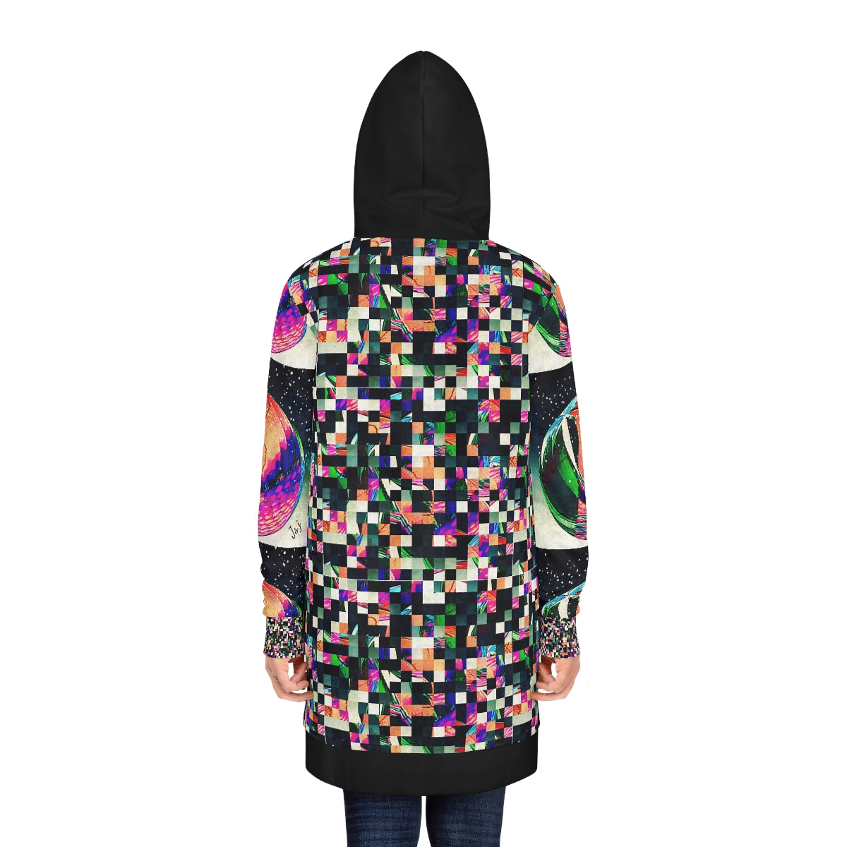 Women's Hoodie Dress (AOP) CHECKERED MOON