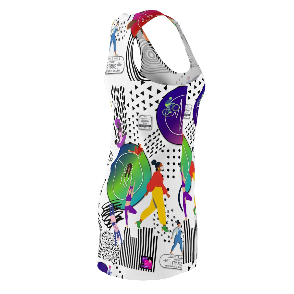 Women's Cut & Sew Racerback Dress ALRIGHT IN WHITE