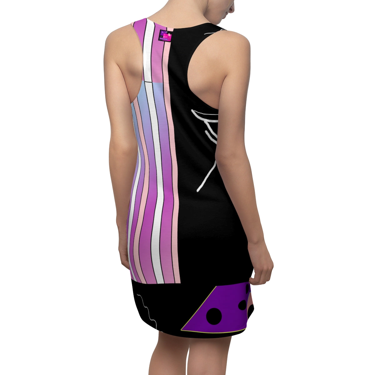 Women's Cut & Sew Racerback Dress CANDY STRIPES & DOODLES