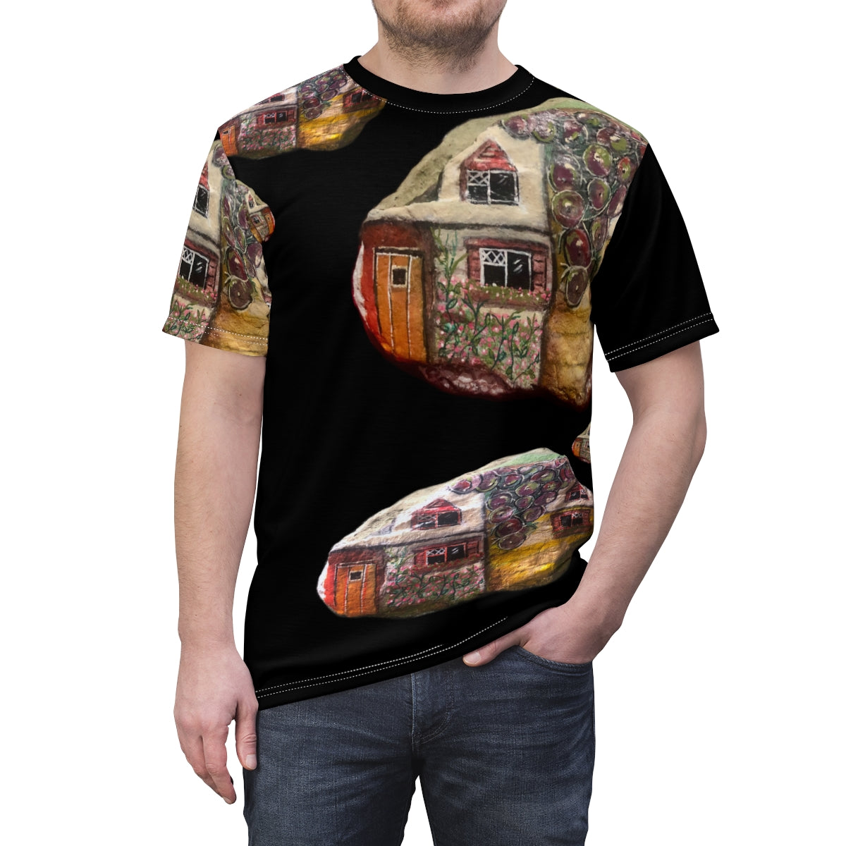 Unisex AOP Cut & Sew Tee GRAPE COTTAGE