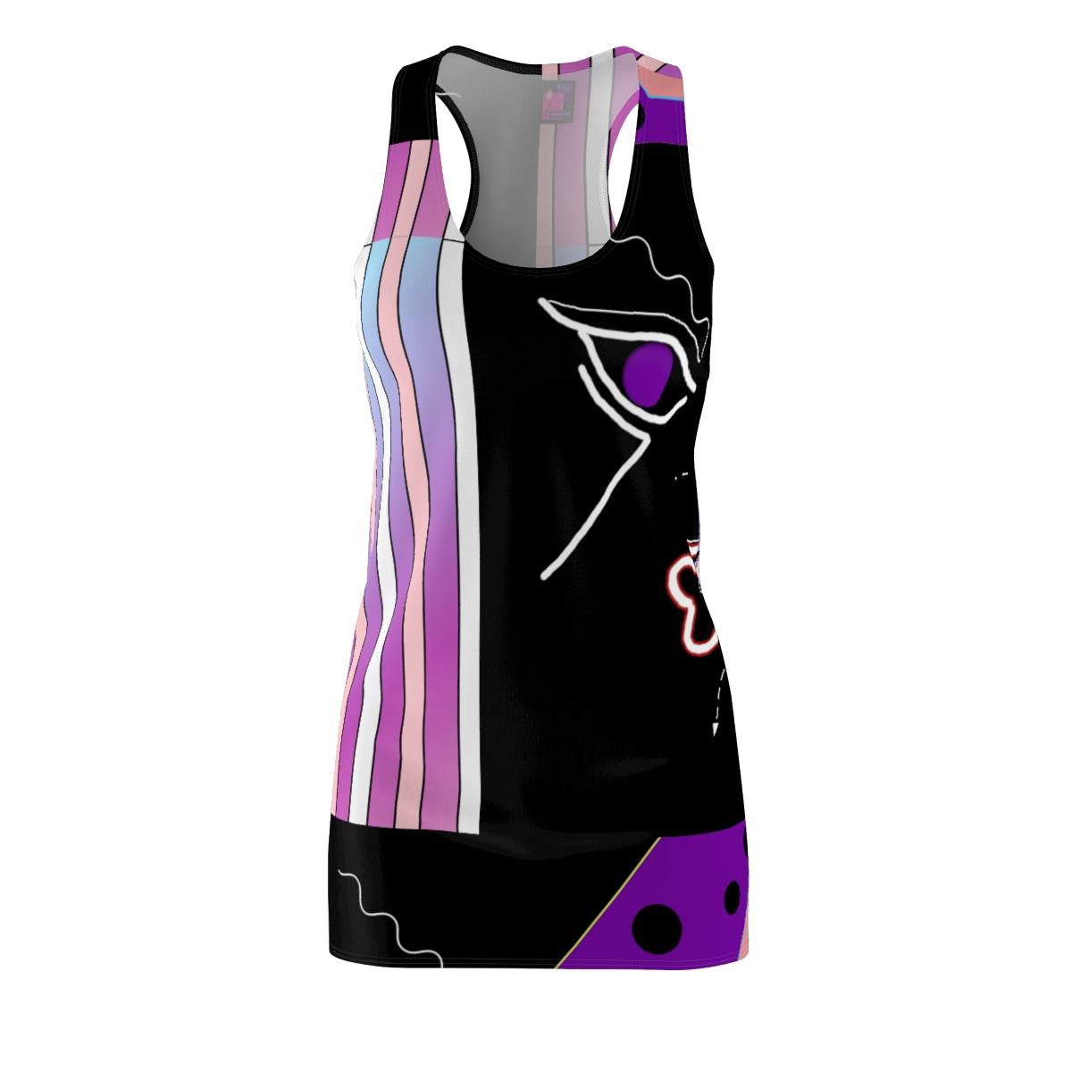 Women's Cut & Sew Racerback Dress CANDY STRIPES & DOODLES