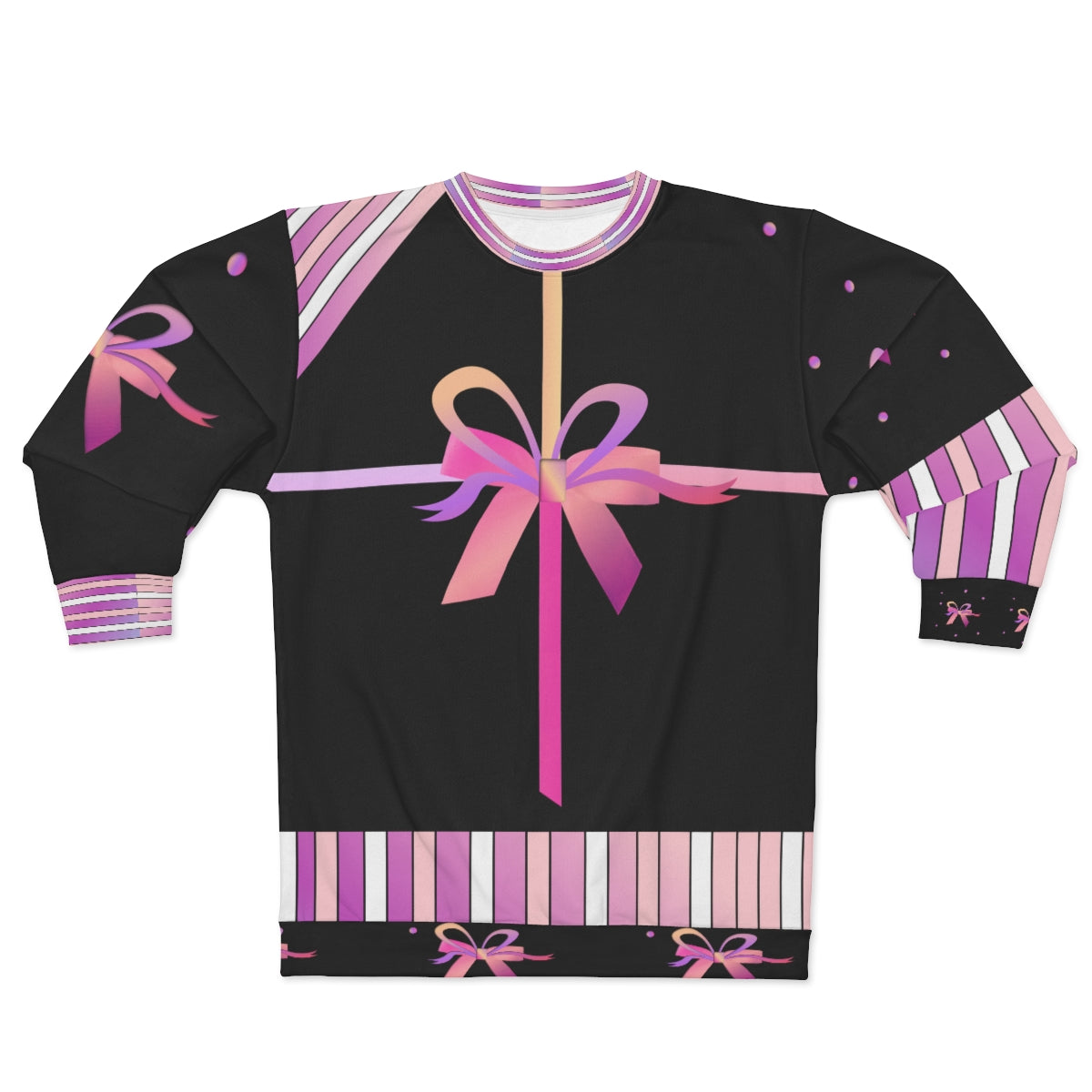AOP Unisex Sweatshirt RIBBONS & CANDY STRIPES
