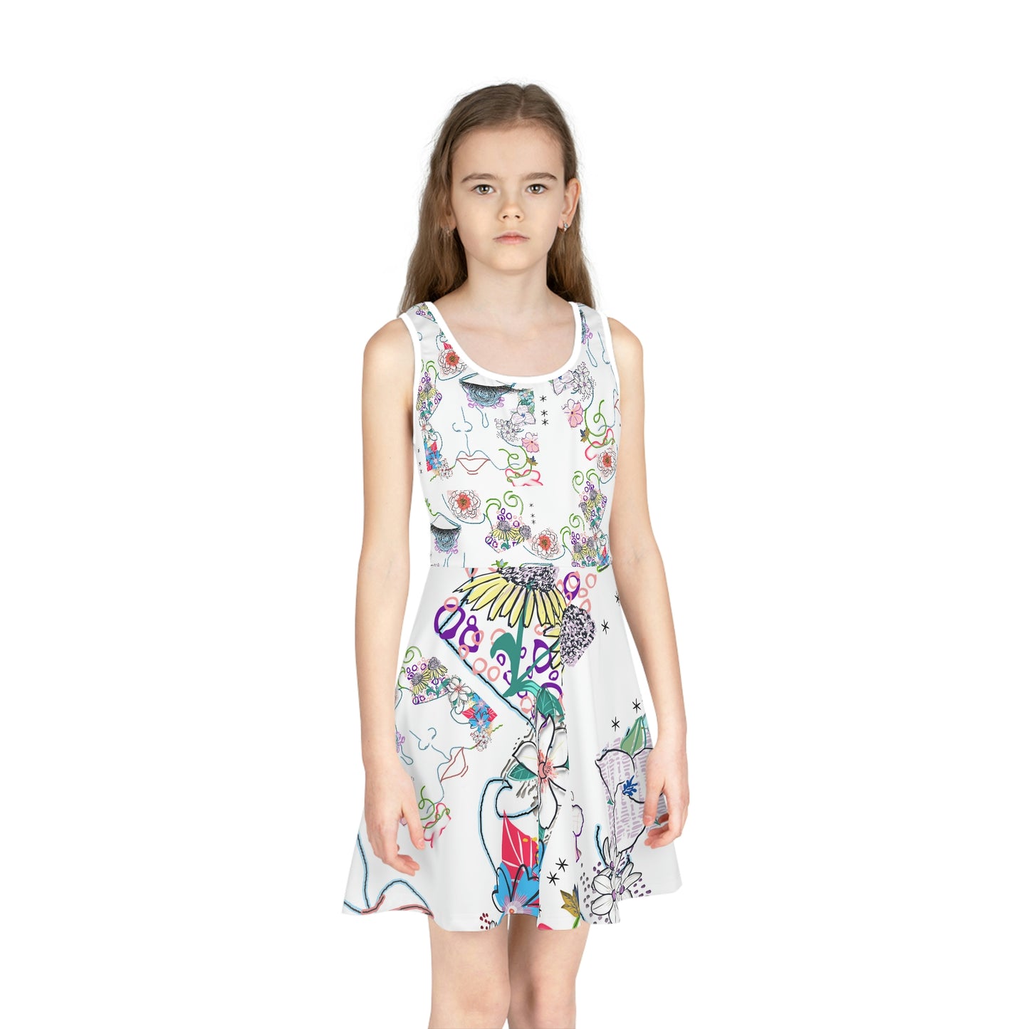 Girls' Sleeveless Sundress (AOP) FLORA