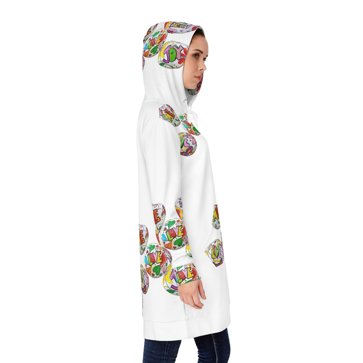 Women's Hoodie Dress (AOP) LOVE & DARE TO DREAM DESIGN