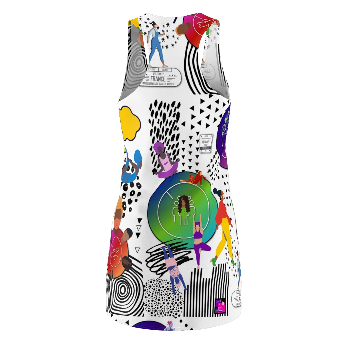 Women's Cut & Sew Racerback Dress ALRIGHT IN WHITE