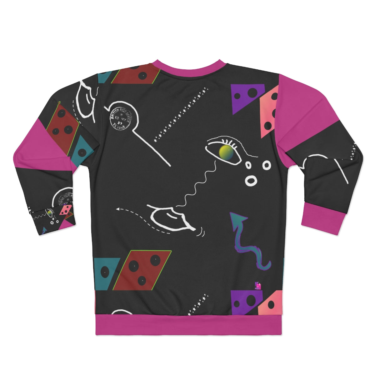 AOP Unisex Sweatshirt FACE DOODLE PINK