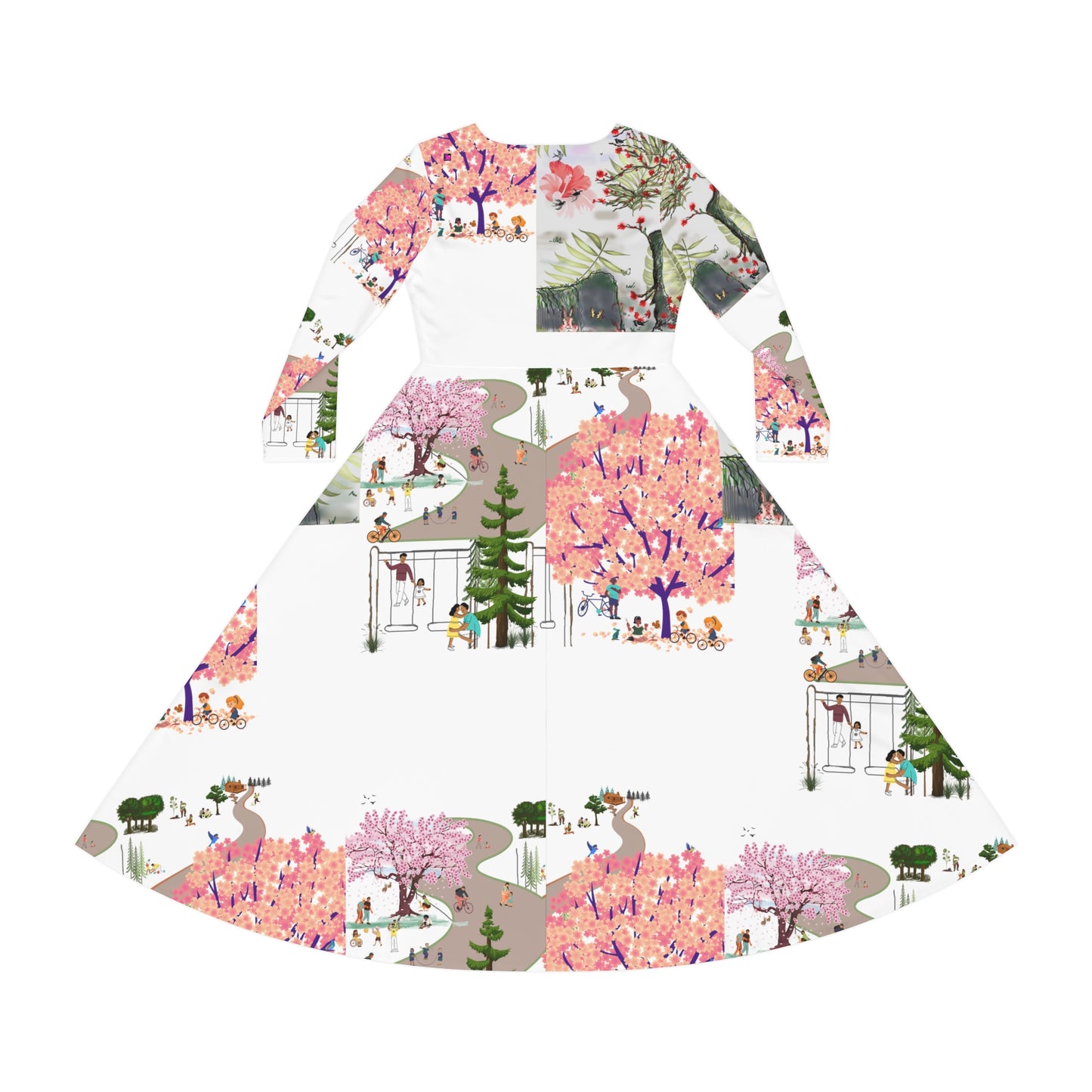 Women's Long Sleeve Dance Dress (AOP) BLOSSOM PARK