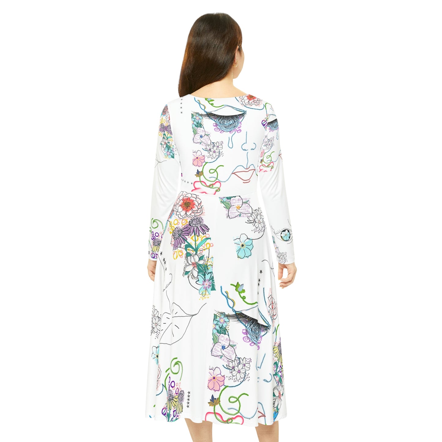 Women's Long Sleeve Dance Dress (AOP) FLORA