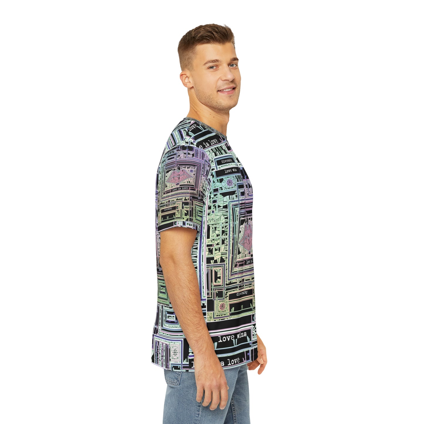 Men's Polyester Tee (AOP) LOVE IS LOVE