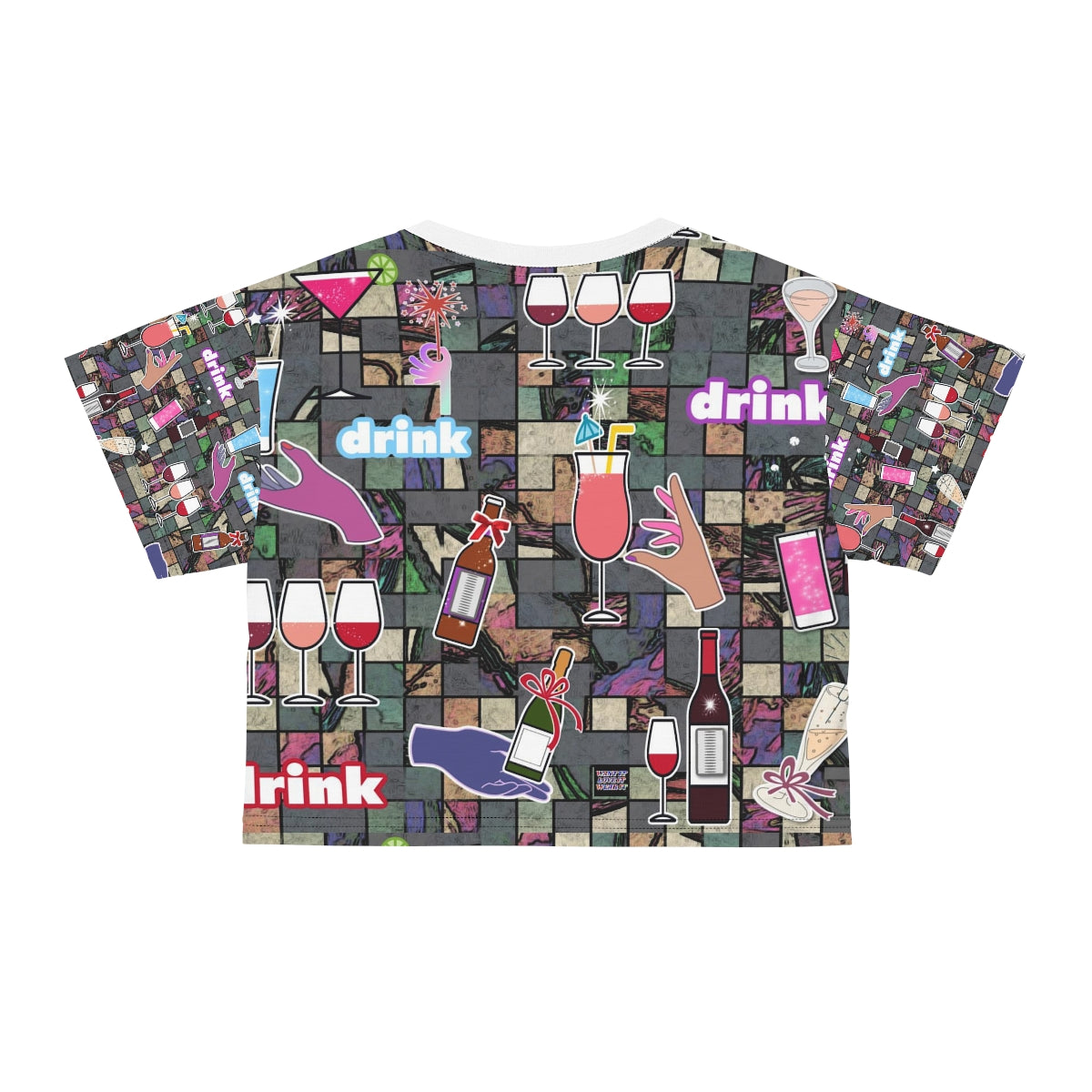 AOP Crop Tee DRINKS