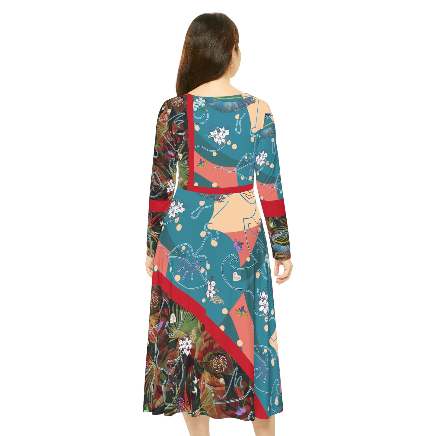 Women's Long Sleeve Dance Dress (AOP) CARMEN