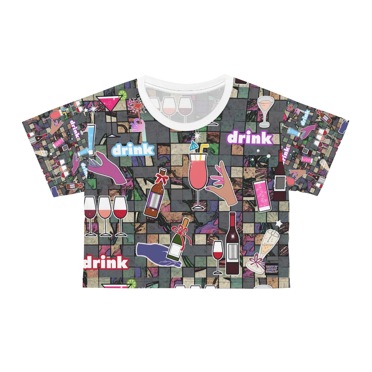 AOP Crop Tee DRINKS