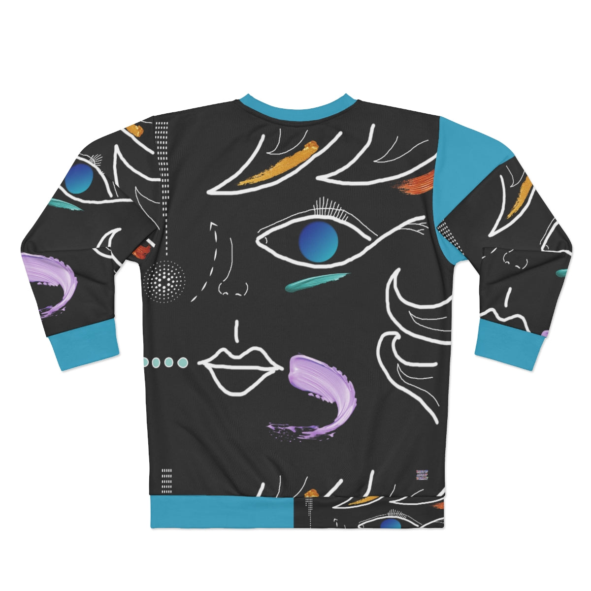 AOP Unisex Sweatshirt FACE DOODLE AZURE