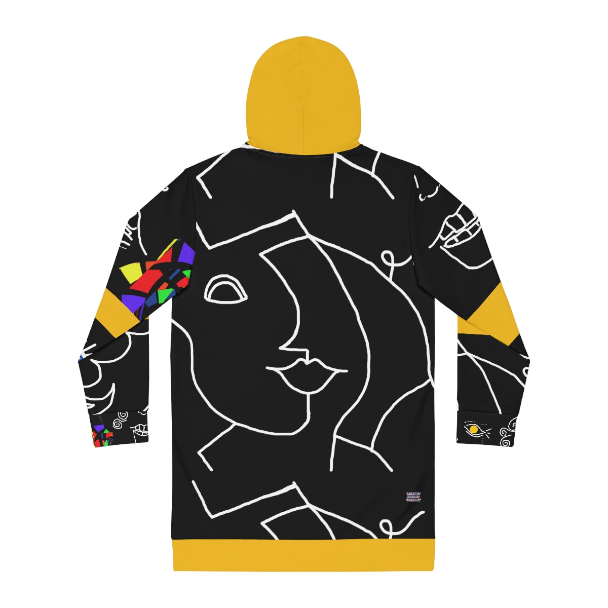 Women's Hoodie Dress (AOP) FACE DOODLES SQUARED