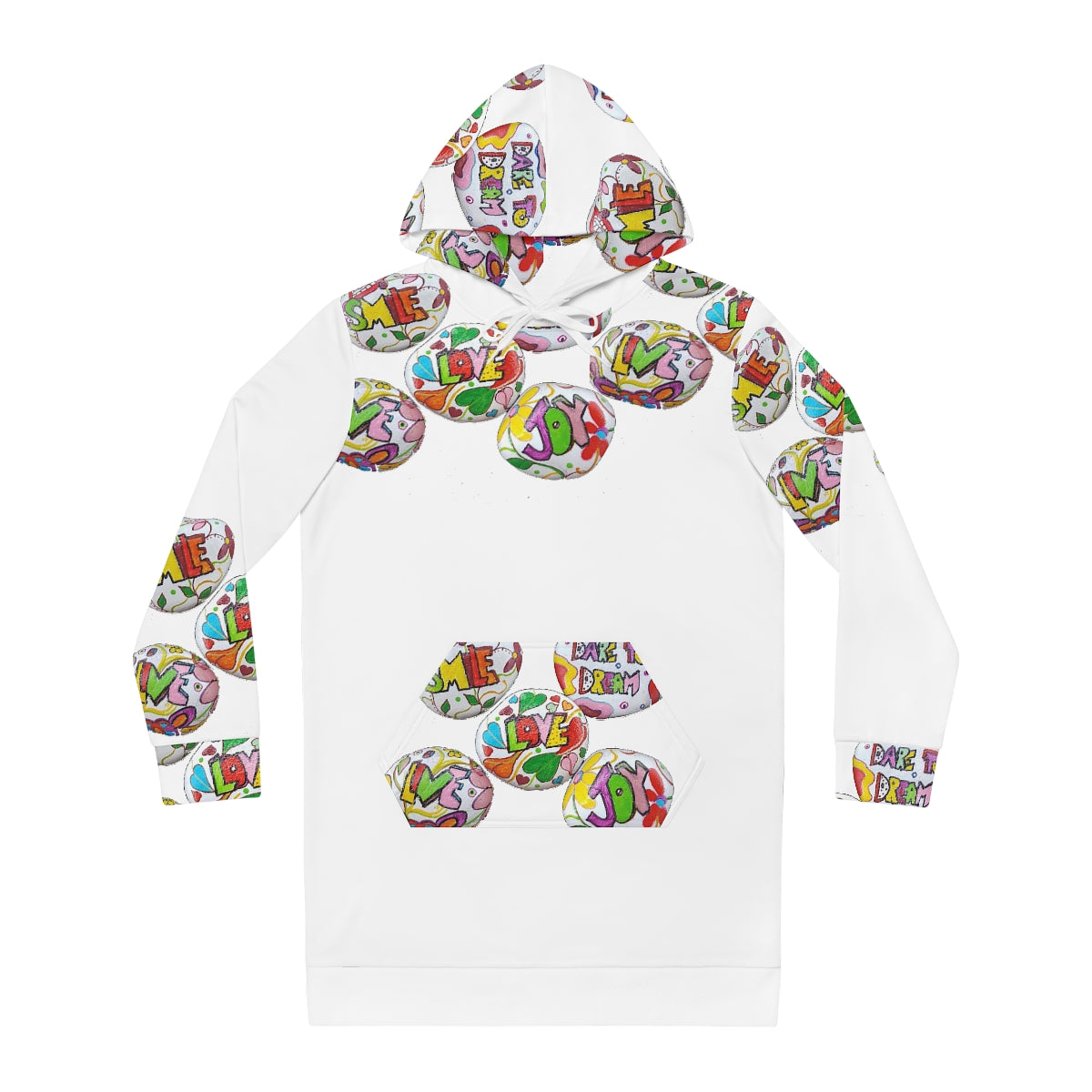 Women's Hoodie Dress (AOP) LOVE & DARE TO DREAM DESIGN