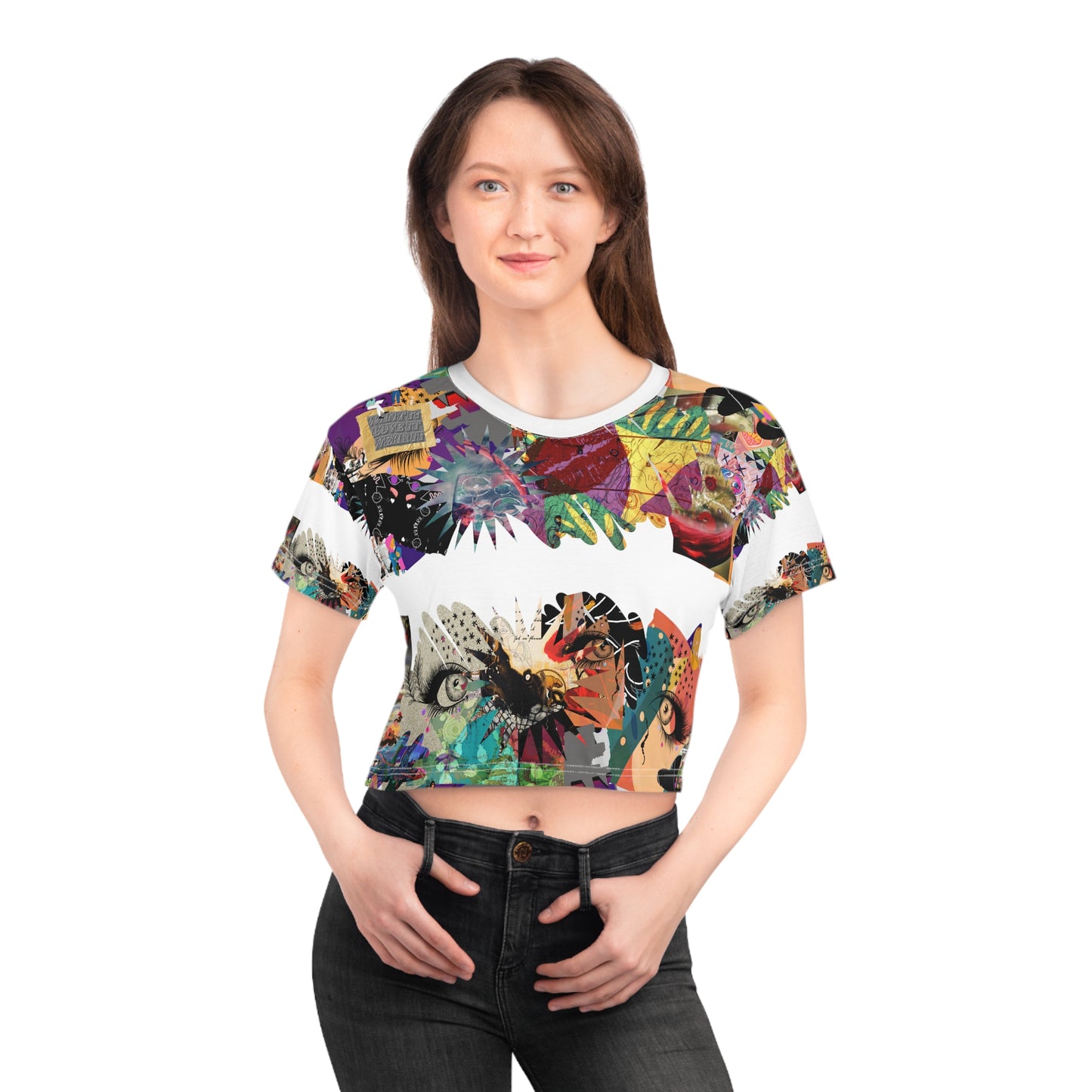 Crop Tee (AOP) MARCIA
