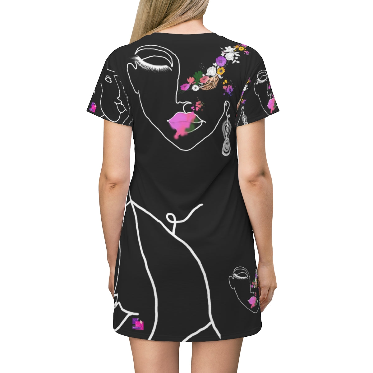 All Over Print T-Shirt Dress PALETTE OF BLOOM