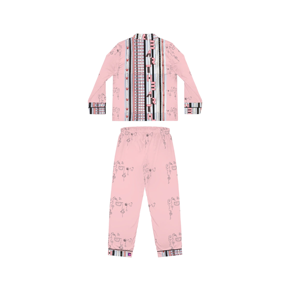 Women's Satin Pajamas (AOP) DOODLE DREAMS