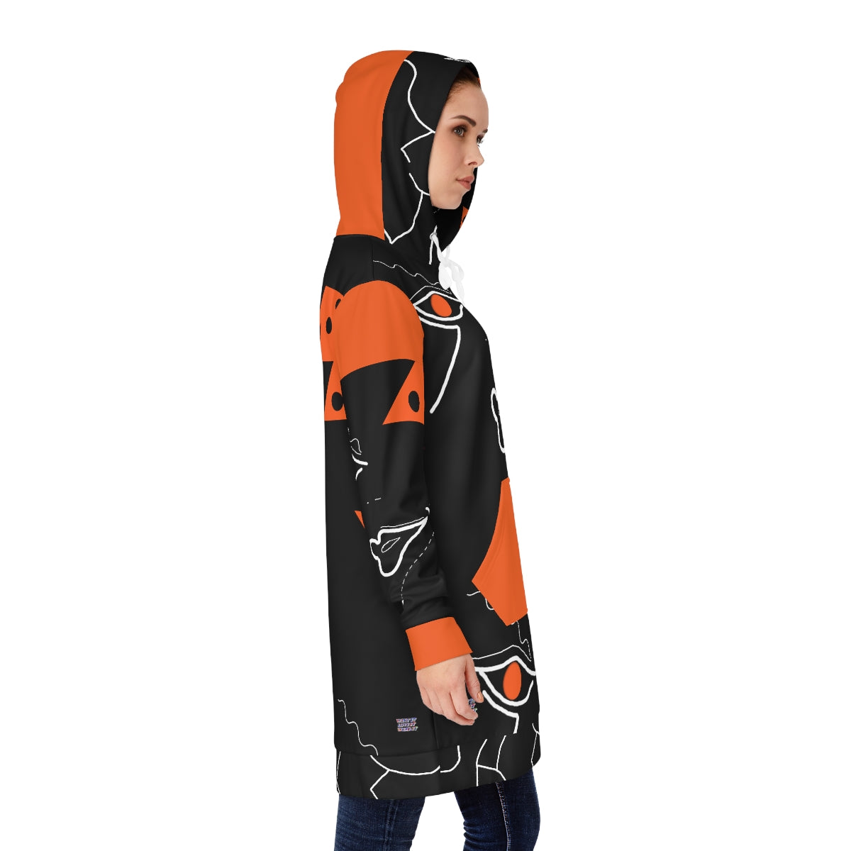 Women's Hoodie Dress (AOP) FACE DOODLES TANGO