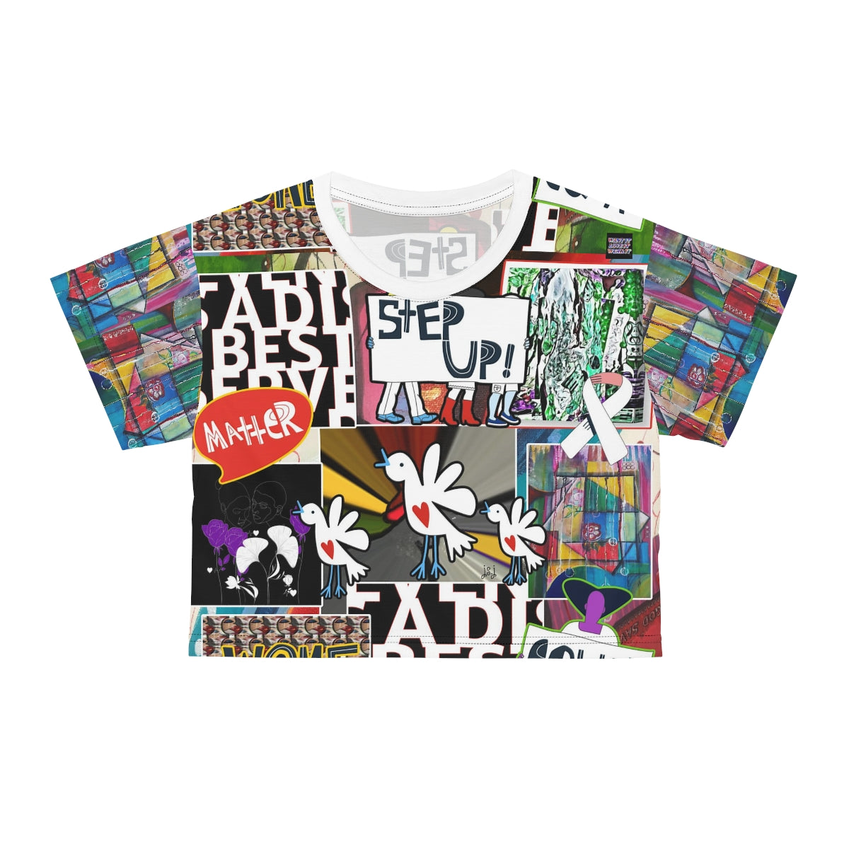 AOP Crop Tee STEP UP