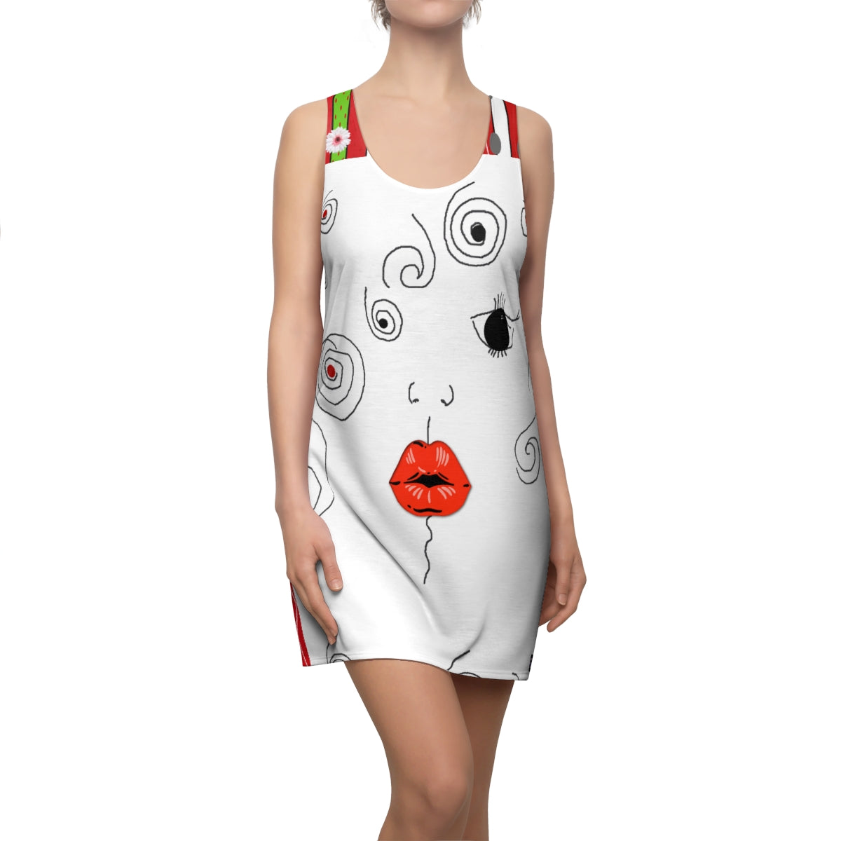 Women's Cut & Sew Racerback Dress KISS & STRIPES