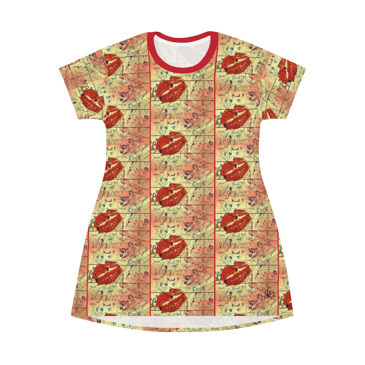 All Over Print T-Shirt Dress LOVE 4 MUSIC