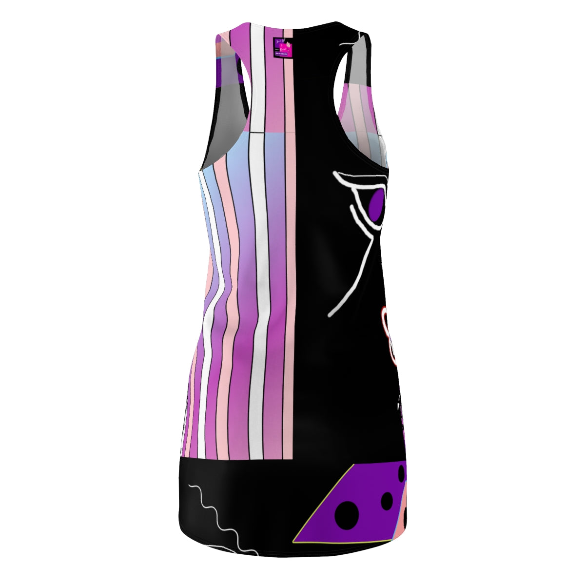 Women's Cut & Sew Racerback Dress CANDY STRIPES & DOODLES