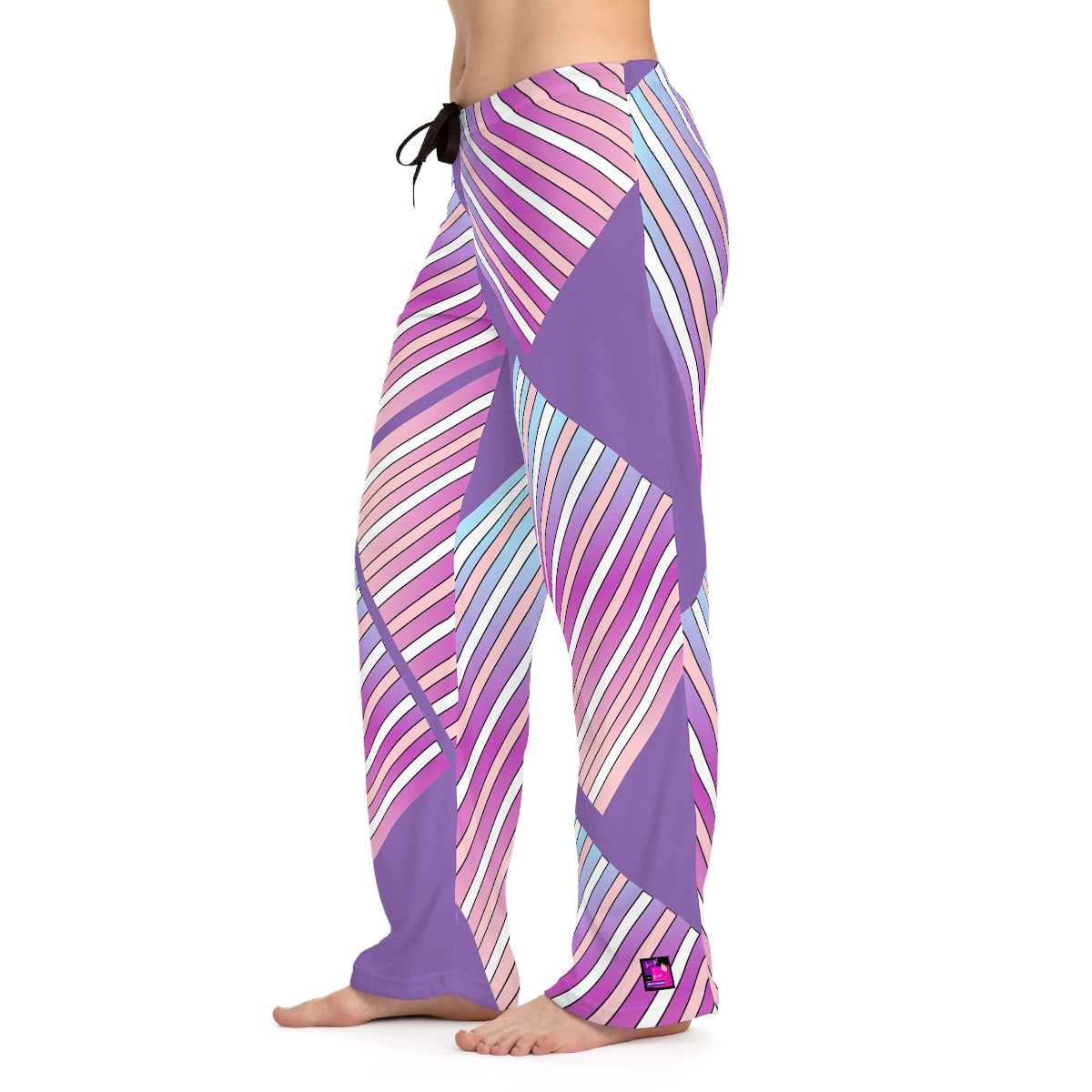 Women's Pajama Pants (AOP) LILAC IN STRIPES