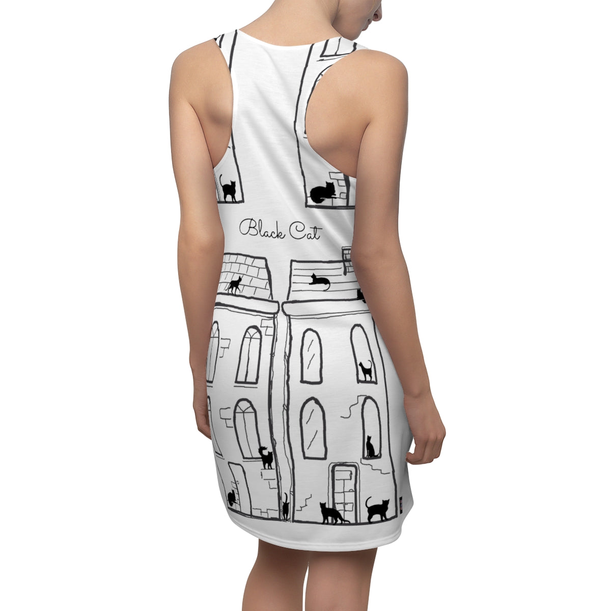 Women's Cut & Sew Racerback Dress BLACK CAT