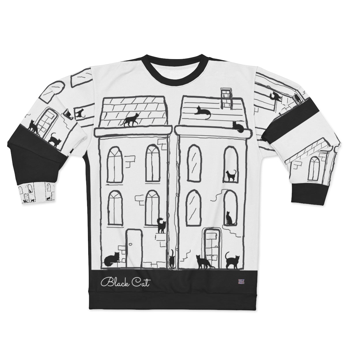 AOP Unisex Sweatshirt BLACK CAT