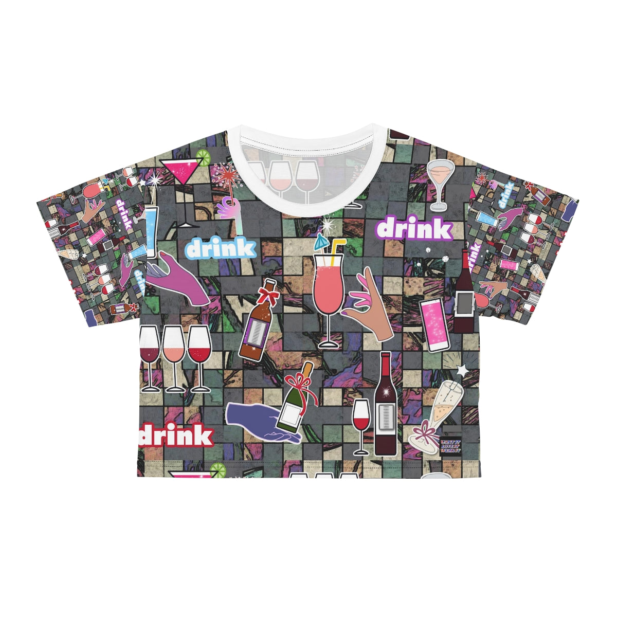 AOP Crop Tee DRINKS