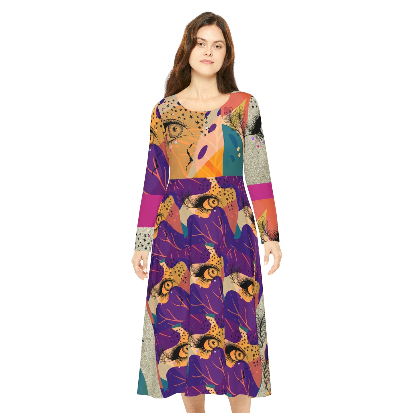 Women's Long Sleeve Dance Dress (AOP) BAILEY
