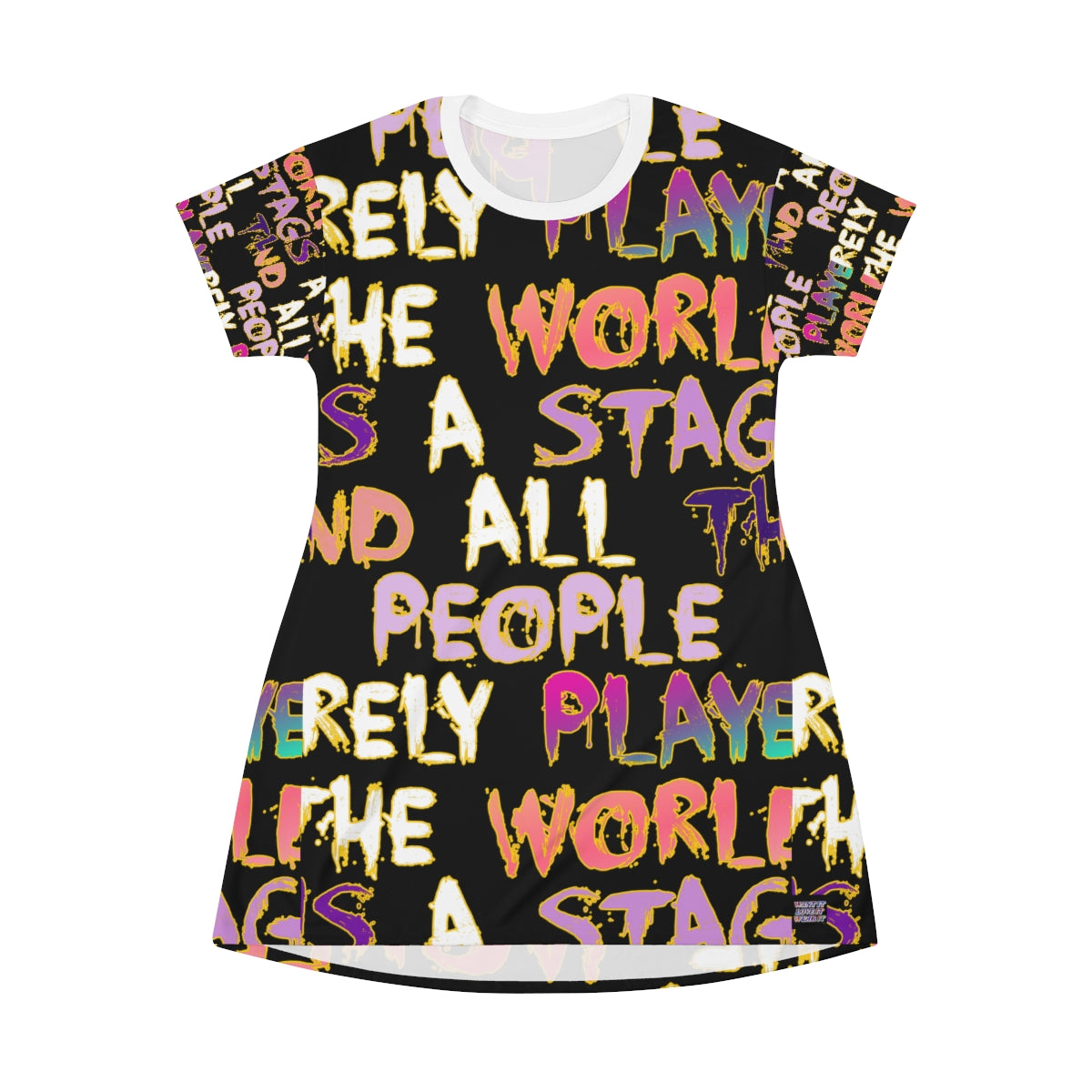 All Over Print T-Shirt Dress STAGE WORDS