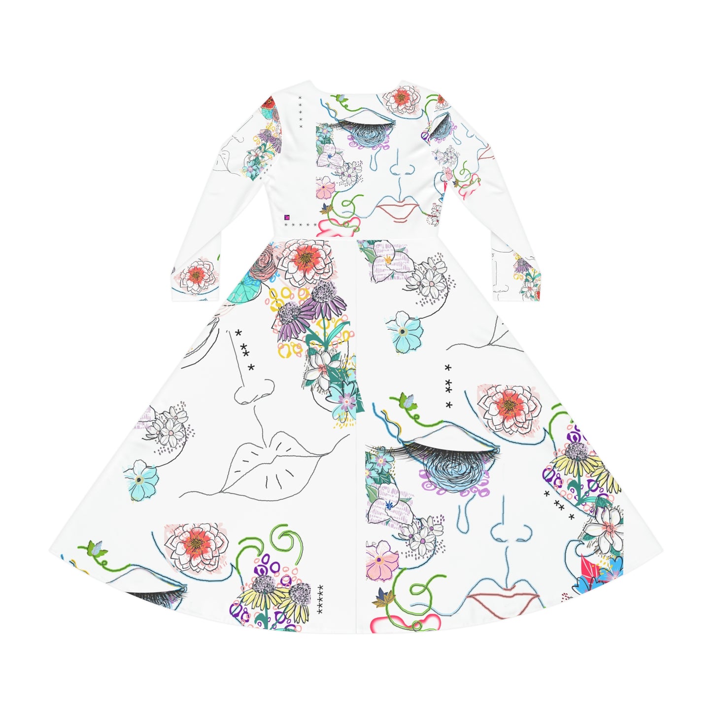 Women's Long Sleeve Dance Dress (AOP) FLORA
