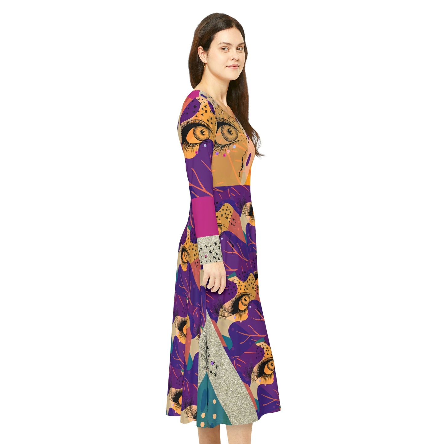 Women's Long Sleeve Dance Dress (AOP) BAILEY