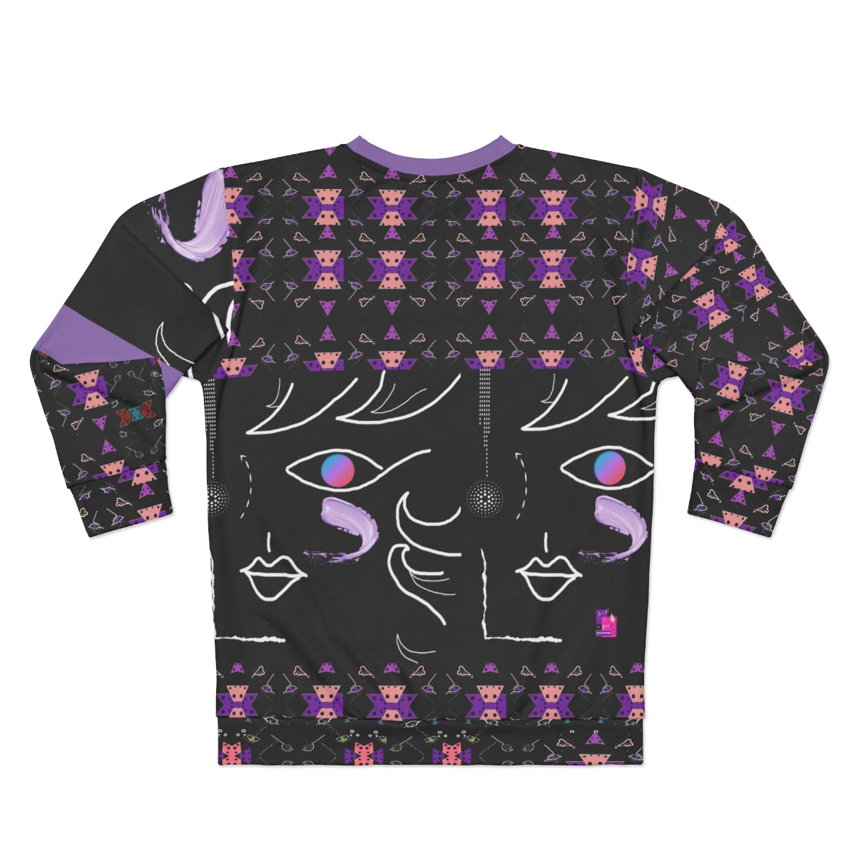AOP Unisex Sweatshirt FACE DOODLES VIOLET