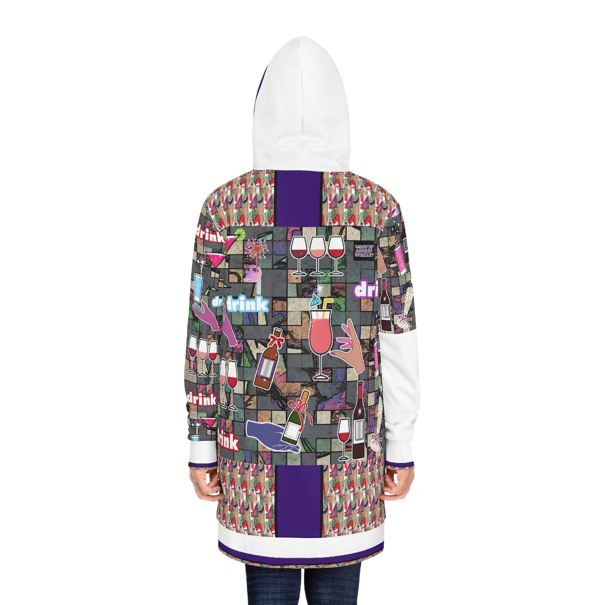 Women's Hoodie Dress (AOP) DRINK