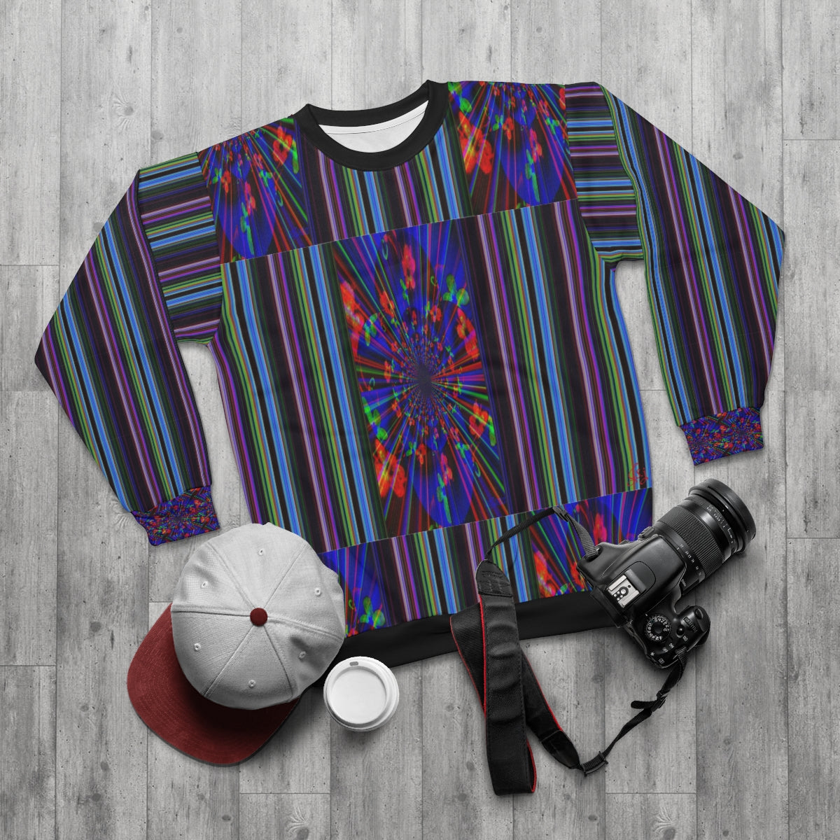AOP Unisex Sweatshirt STRIPES & FRACTALS