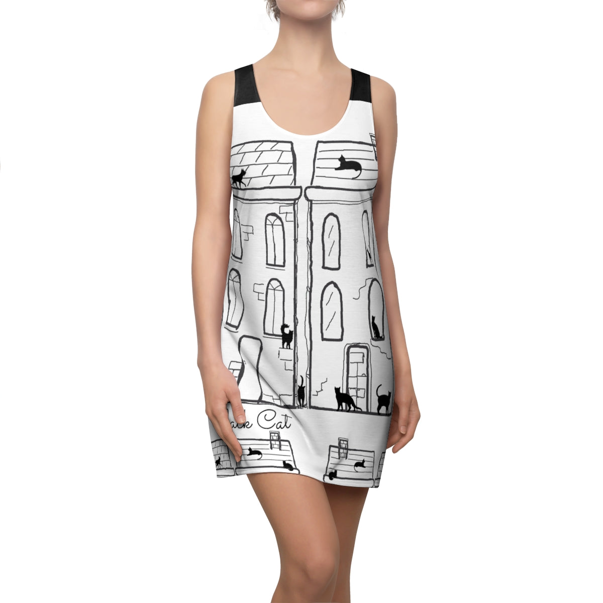Women's Cut & Sew Racerback Dress BLACK CAT
